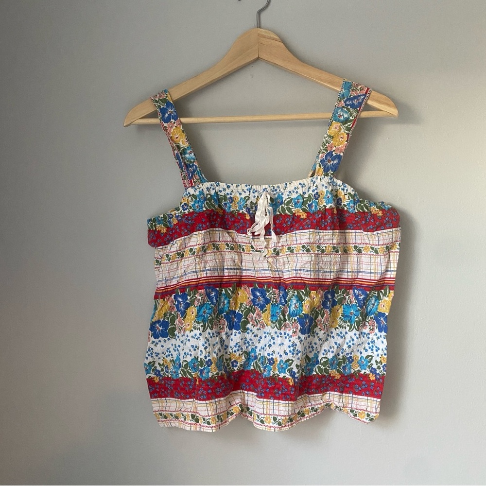 Vintage tiny floral prairie cottagecore spaghetti strap spring summer tank top